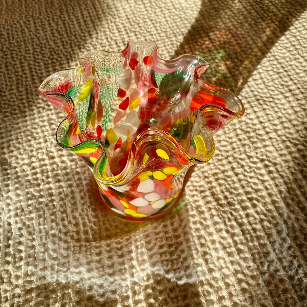 Colorful Glass Blown Vase